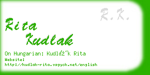 rita kudlak business card